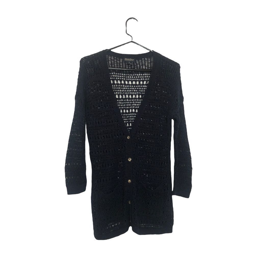 Lucky Brand Navy Open Knit Cardigan